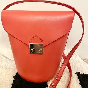 loeffler randall bucket bag coral red coral pink